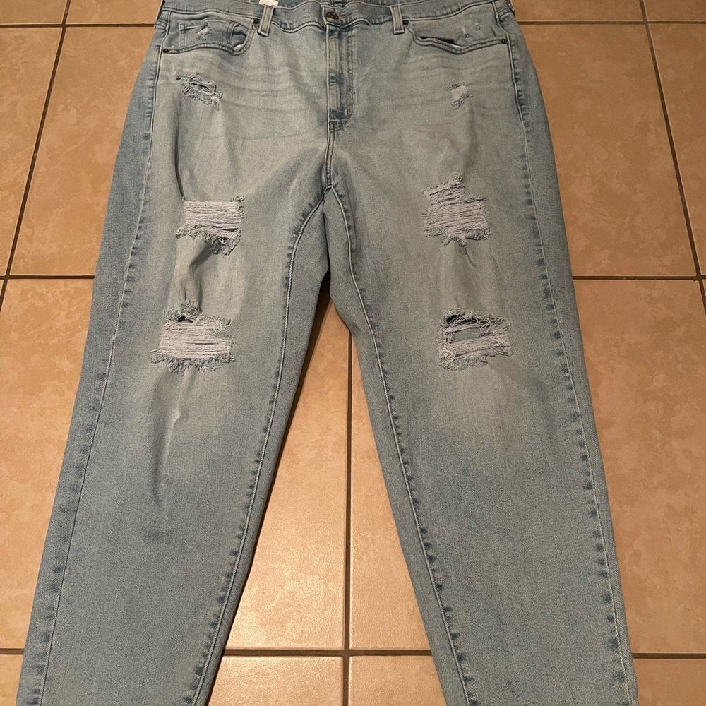 Levi's Light Blue Distressed Boyfriend Jeans